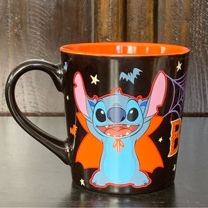 Boo! Stitch Vampire & Witch Ceramic Halloween Mug - Stars Bats Spider Webs Ghost